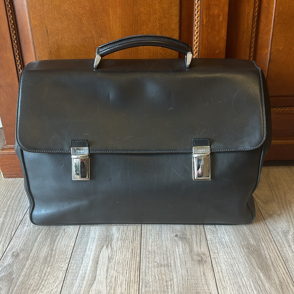 Prada Briefcase In Leather